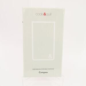 Code & Quill Gray Compass Perforated Portable Notepad Hardcover Journal